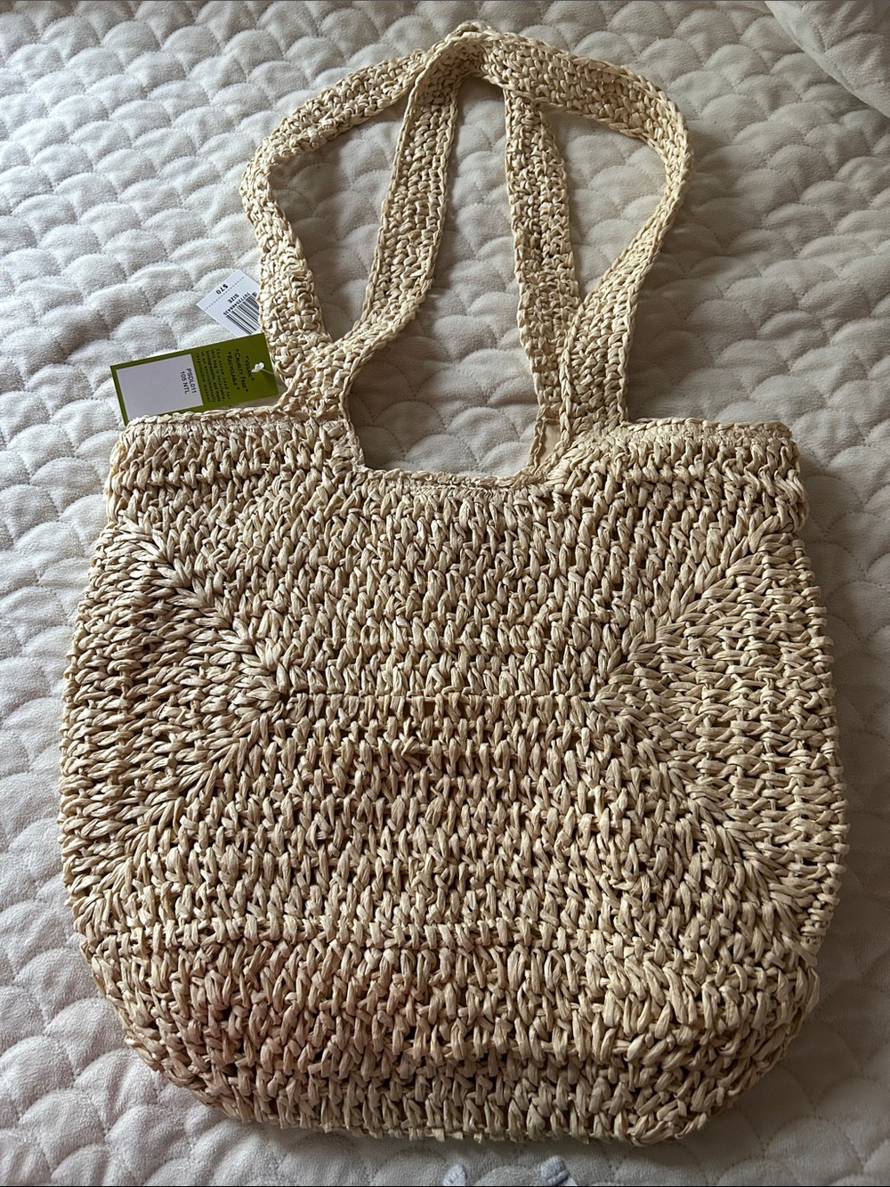 Bueno Woven Straw Tote Bag in Natural LARGE new w/tags.